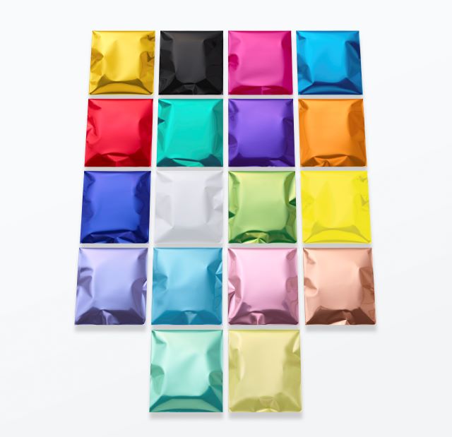 カラーアルミ蒸着のり付袋